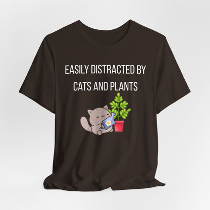 Easily Distracted By Cats And Plants Graphic Tee