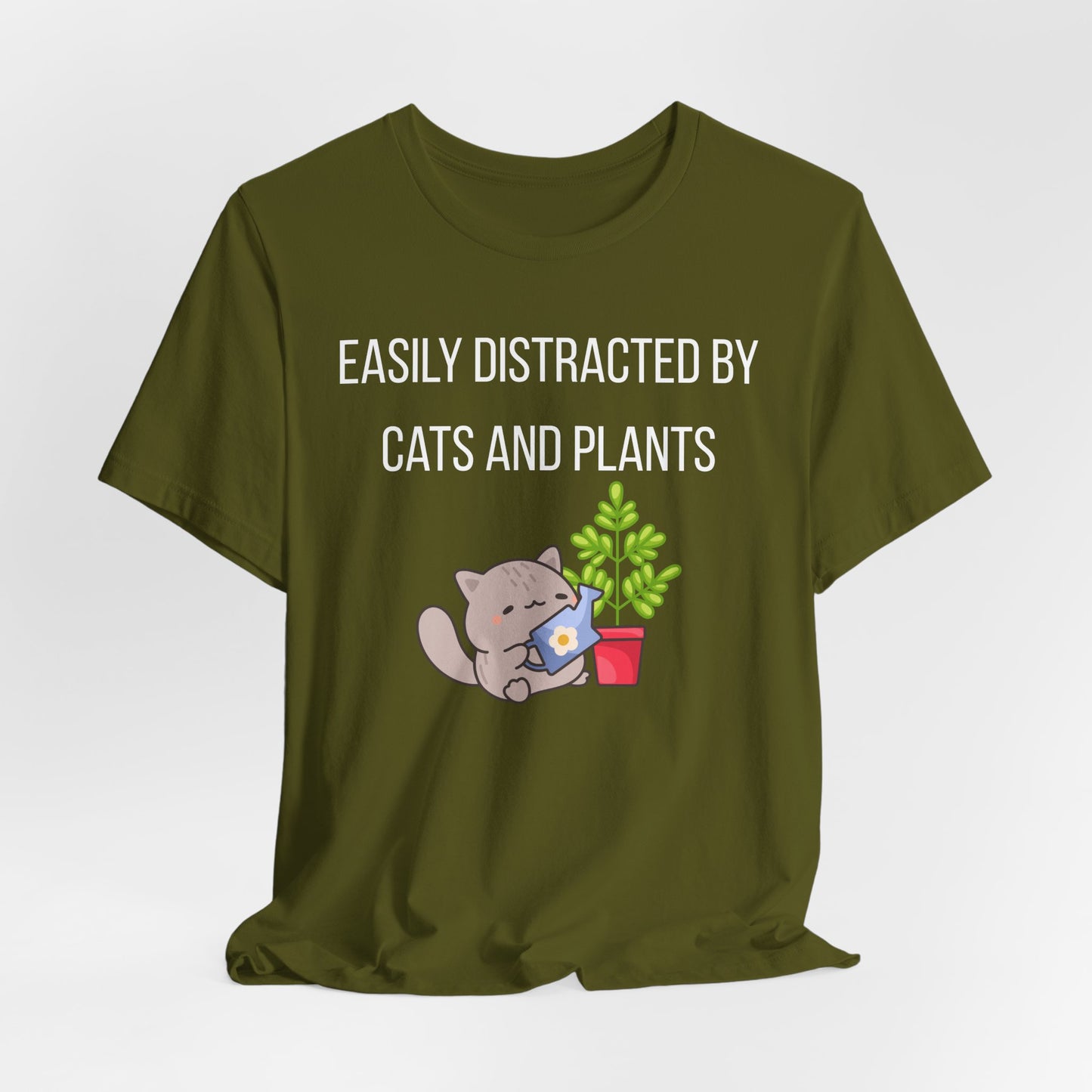 Easily Distracted By Cats And Plants Graphic Tee