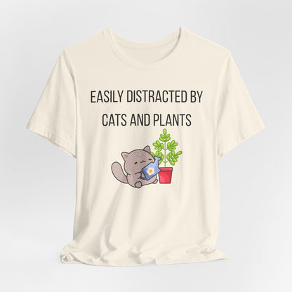 Easily Distracted By Cats And Plants Graphic Tee