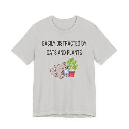 Easily Distracted By Cats And Plants Graphic Tee