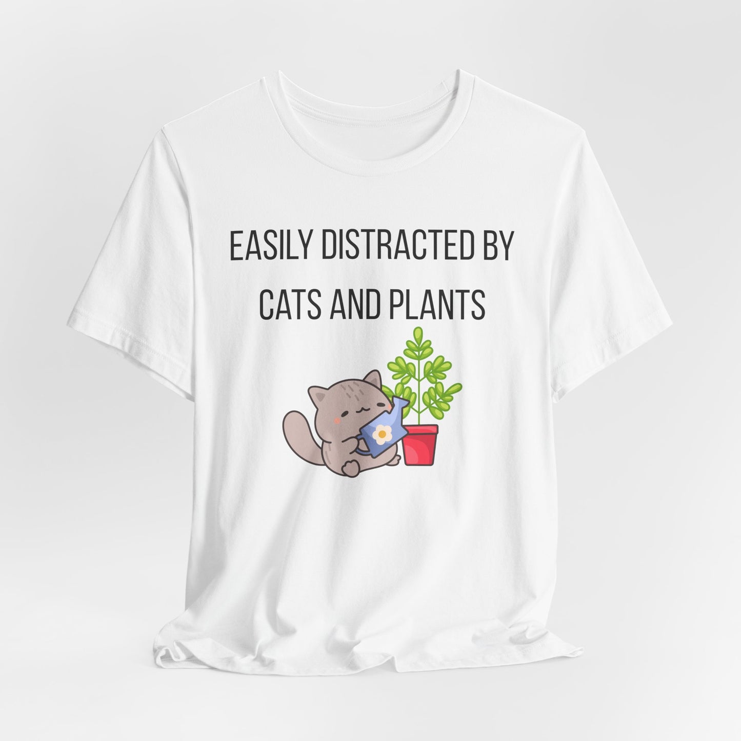 Easily Distracted By Cats And Plants Graphic Tee