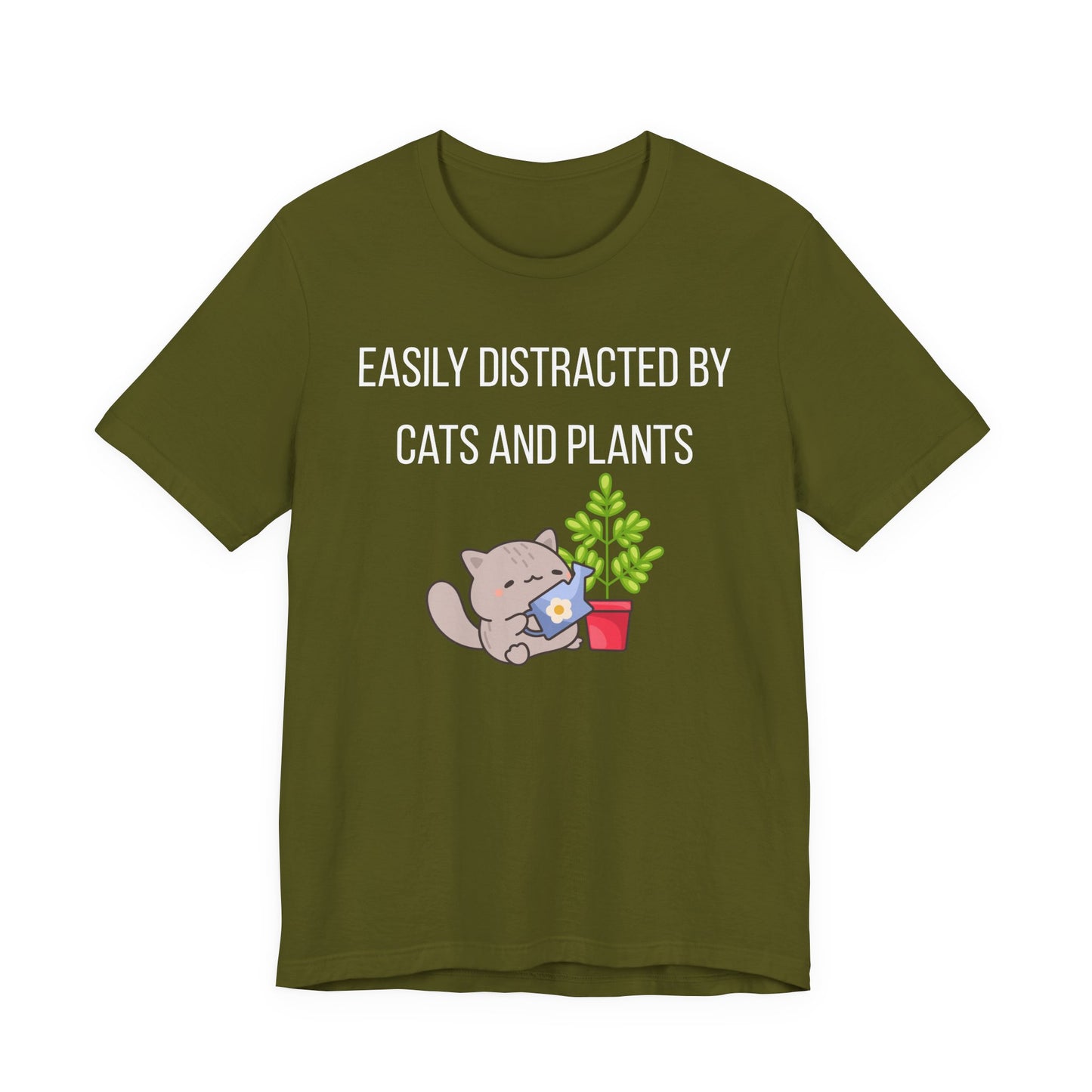 Easily Distracted By Cats And Plants Graphic Tee